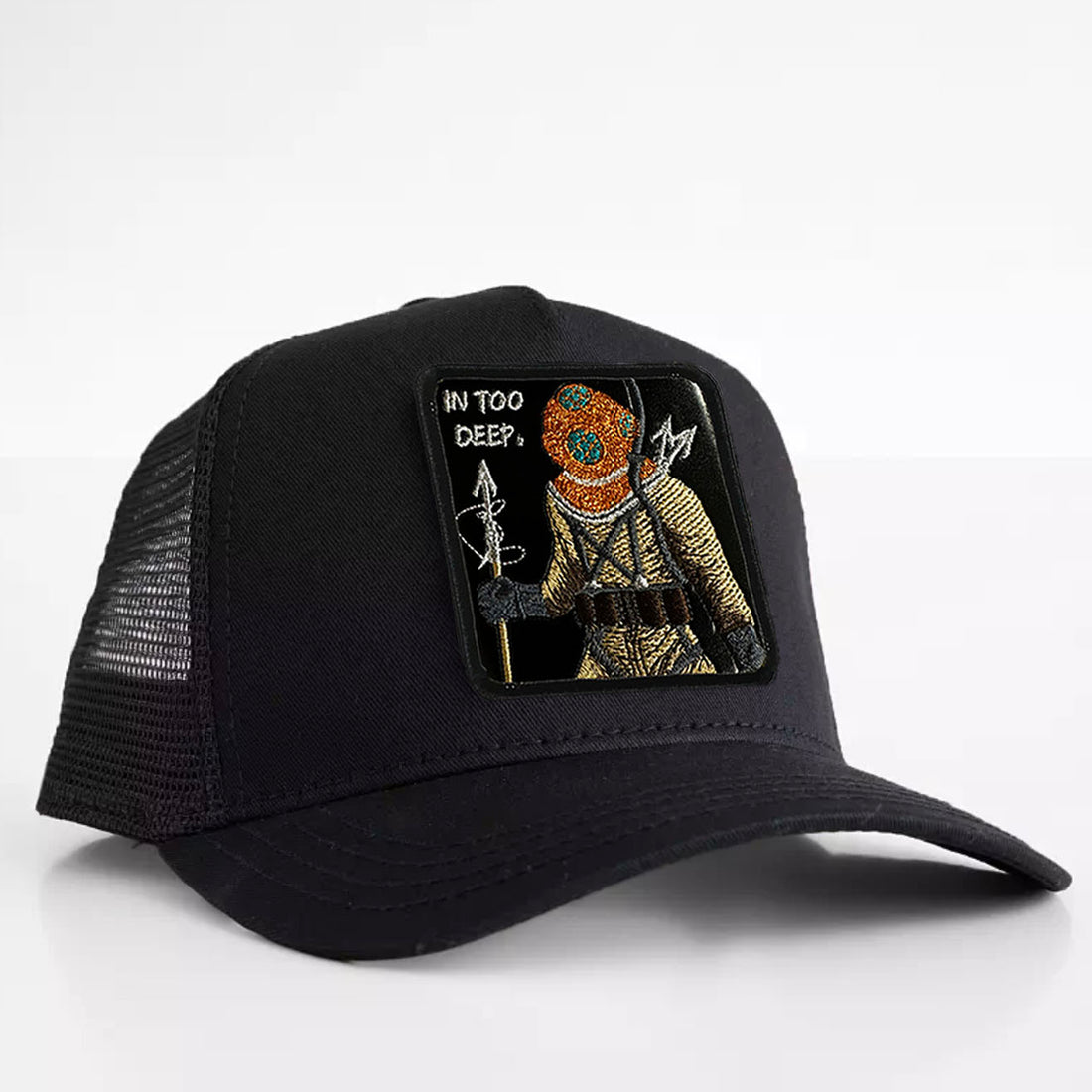 Deep Sea Diver - "In Too Deep" Trucker Hat Black
