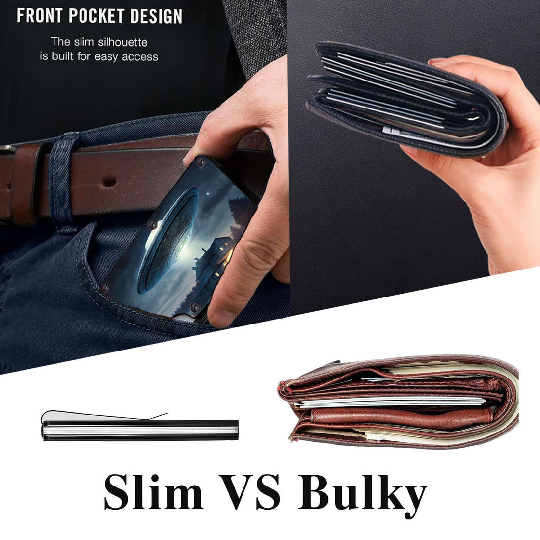 Alien Flying Saucer - Graphic Minimalist Wallet