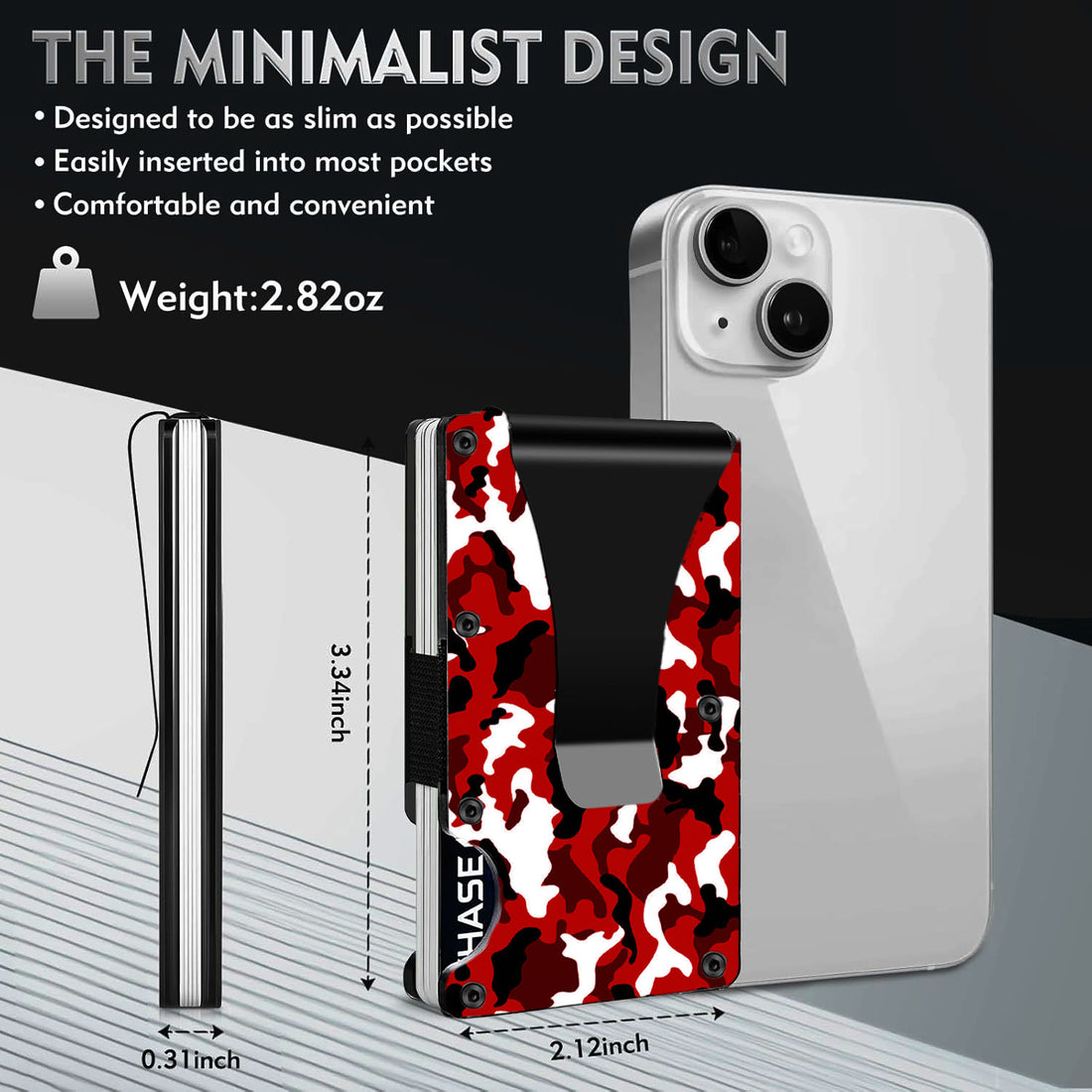Red Camo - Graphic Minimalist Wallet