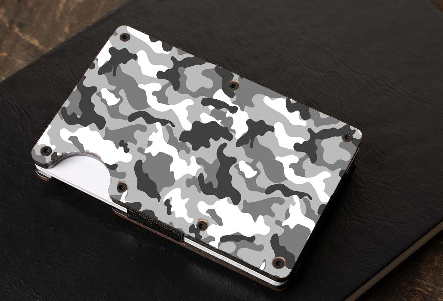 White Camo - Graphic Minimalist Wallet