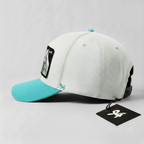 White Wolf "Alpha" Snapback Hat (White/Ice Blue)