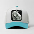 White Wolf "Alpha" Snapback Hat (White/Ice Blue)
