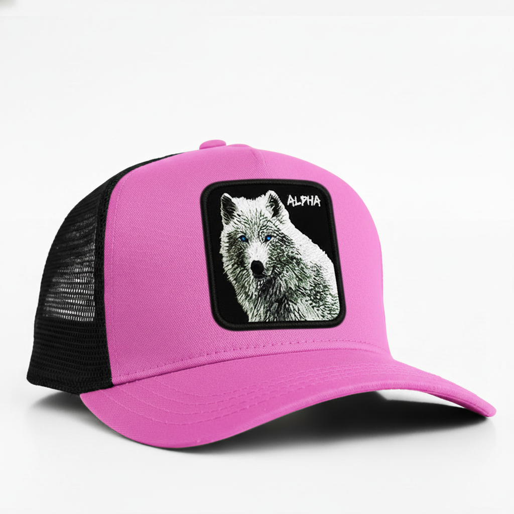 White Wolf - "Alpha" Trucker Hat (Pink)