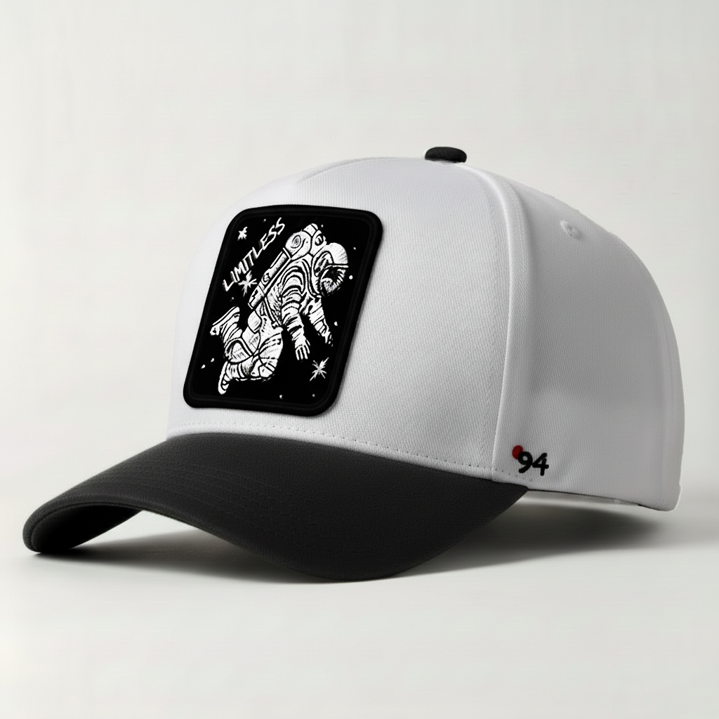 Astronaut "Limitless" Snapback Hat (White/Black)