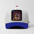 Aztec "Sacred" Snapback Hat (White/ Blue)