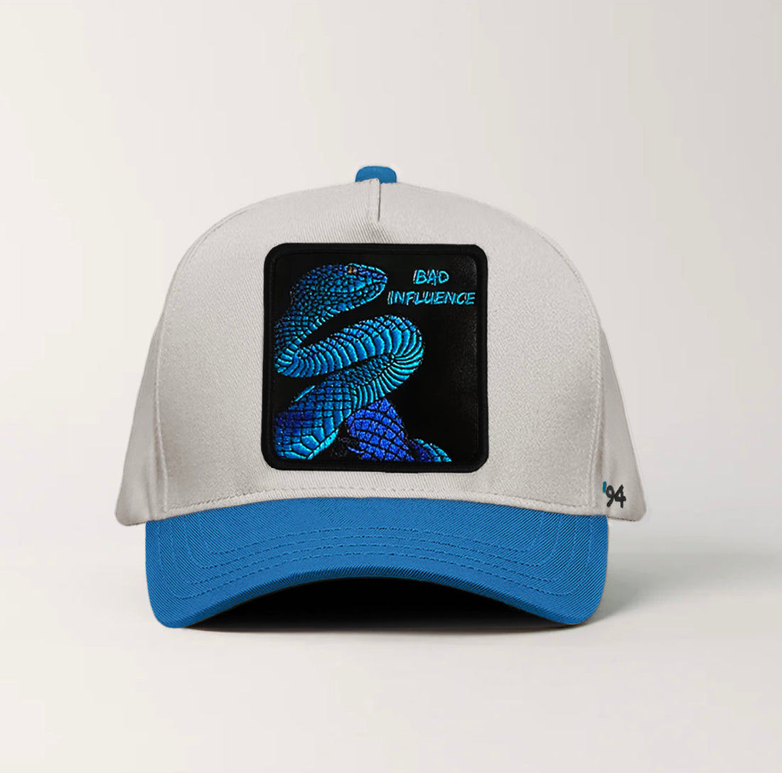 Pit Viper "Bad Influence" Snapback White/Neon Blue