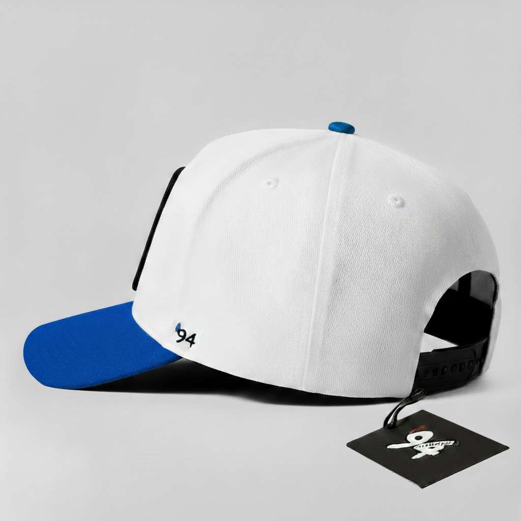 White Lion "Rare" Snapback Hat (White/Blue)