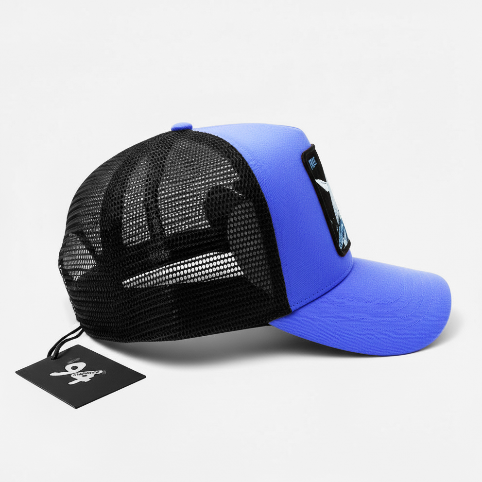 Whale "Free" Trucker Hat (Blue)