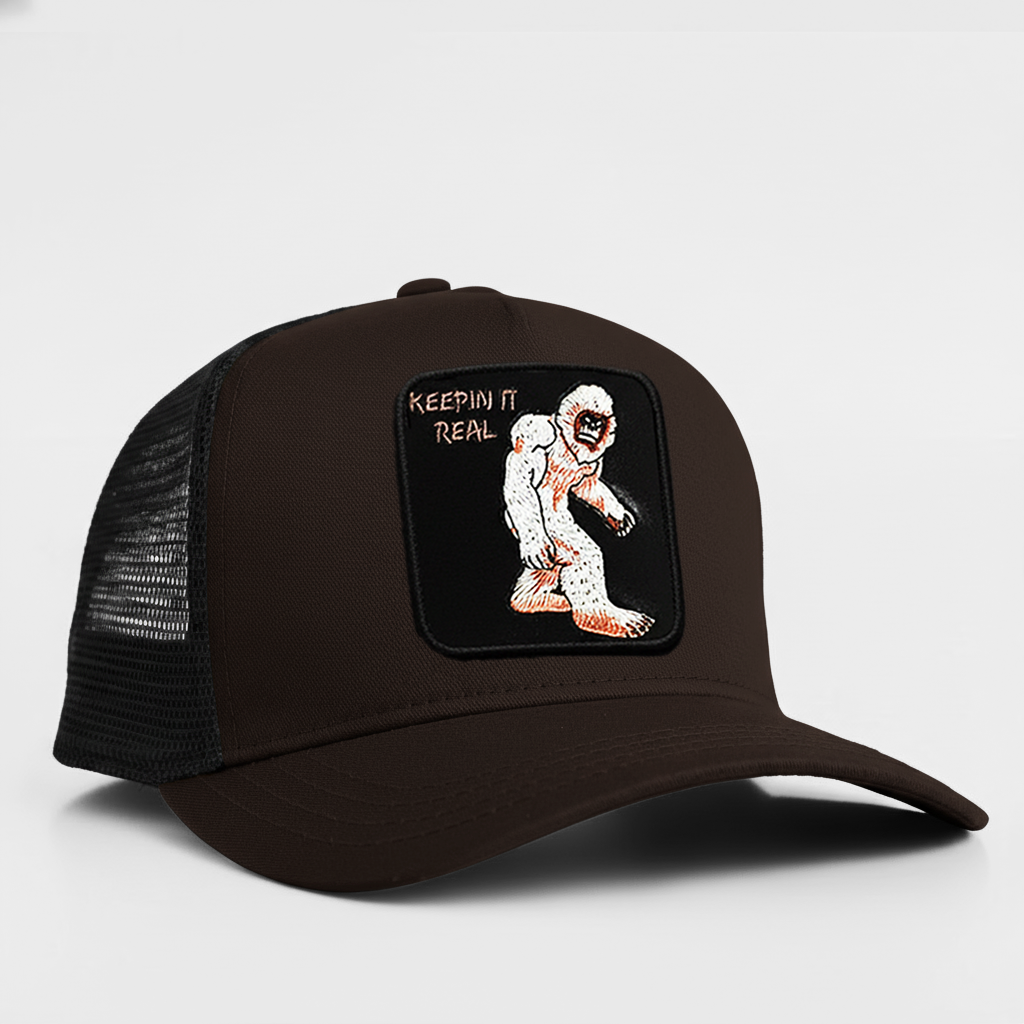 Bigfoot - "Keepin It Real" Trucker Hat (Brown)