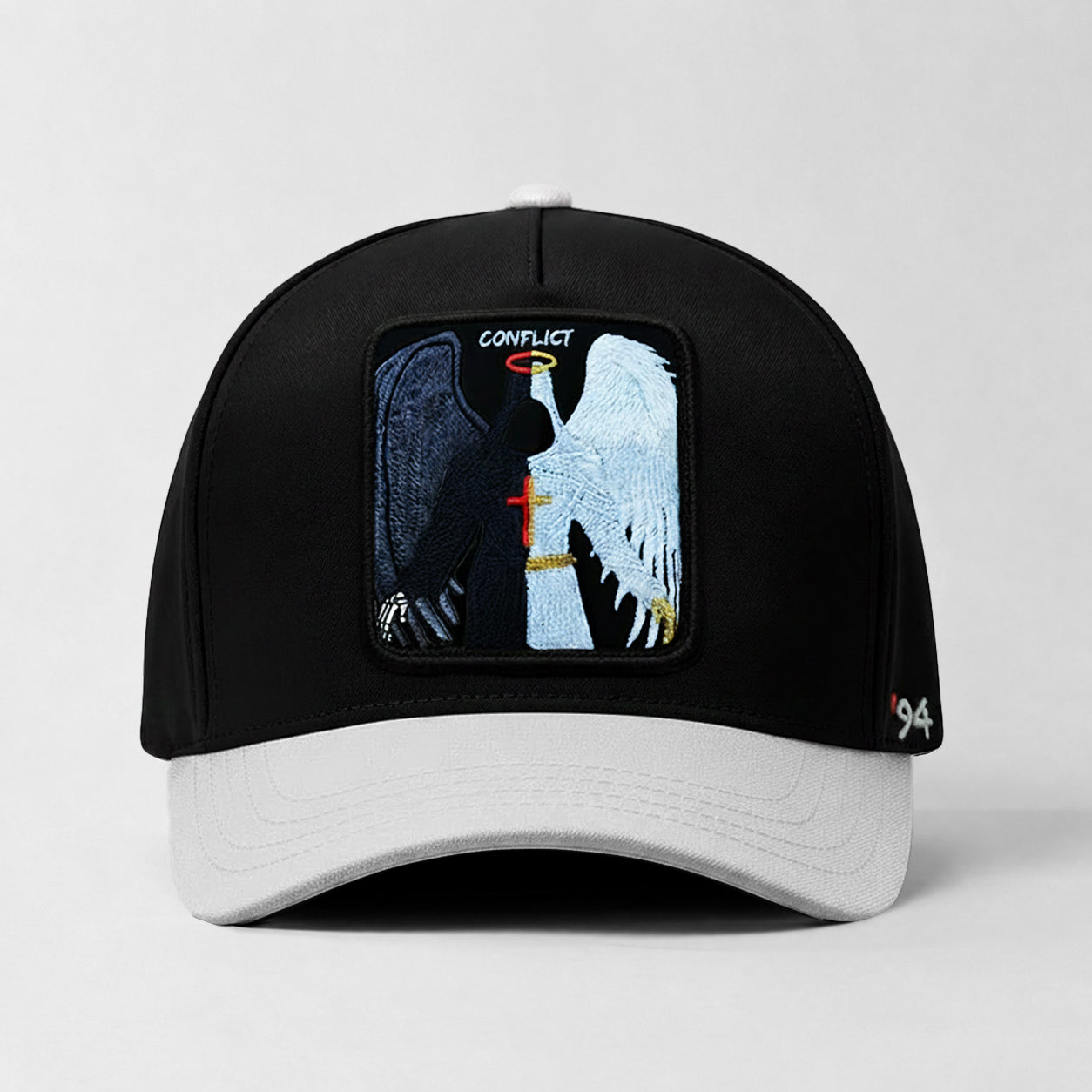 Conflicted Angel "Conflict" Snapback Hat (Black/White)