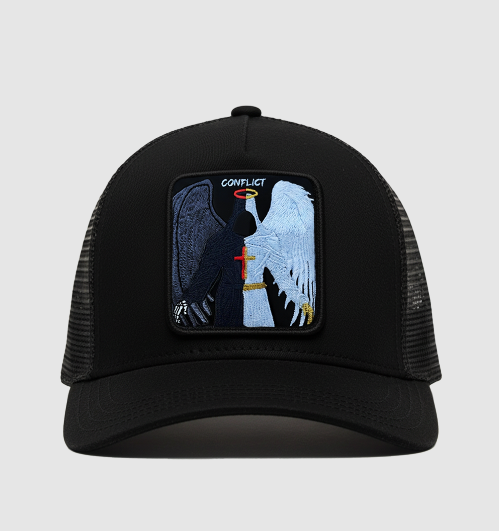 Conflicted Angel - "Conflict" Trucker Hat (Black)