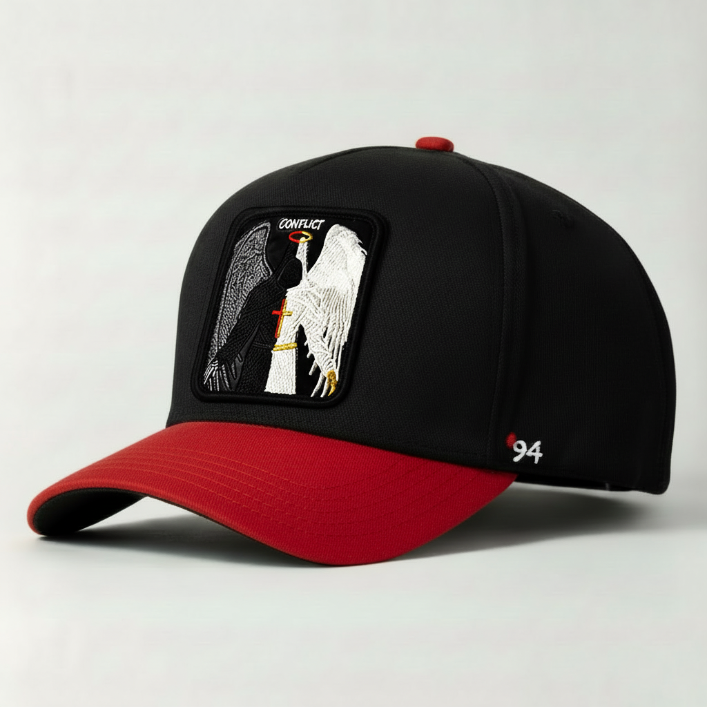 Conflicted Angel "Conflict" Snapback Hat (Black/Red)