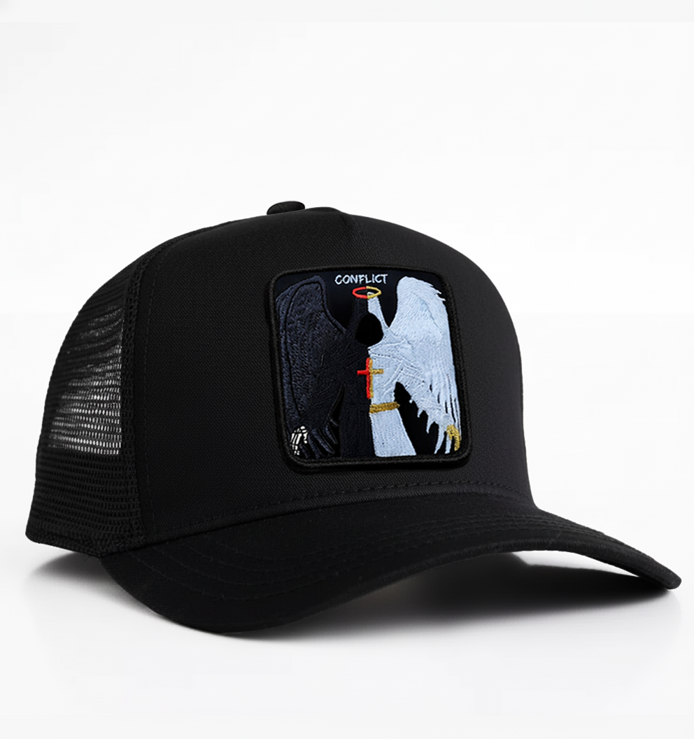 Conflicted Angel - "Conflict" Trucker Hat (Black)