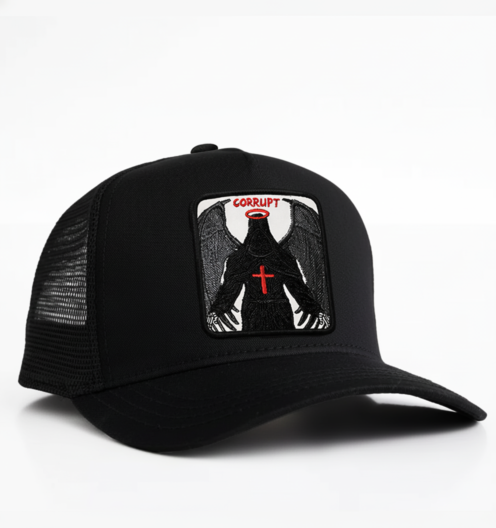 Fallen Angel - "Corrupt" Trucker Hat (Black)