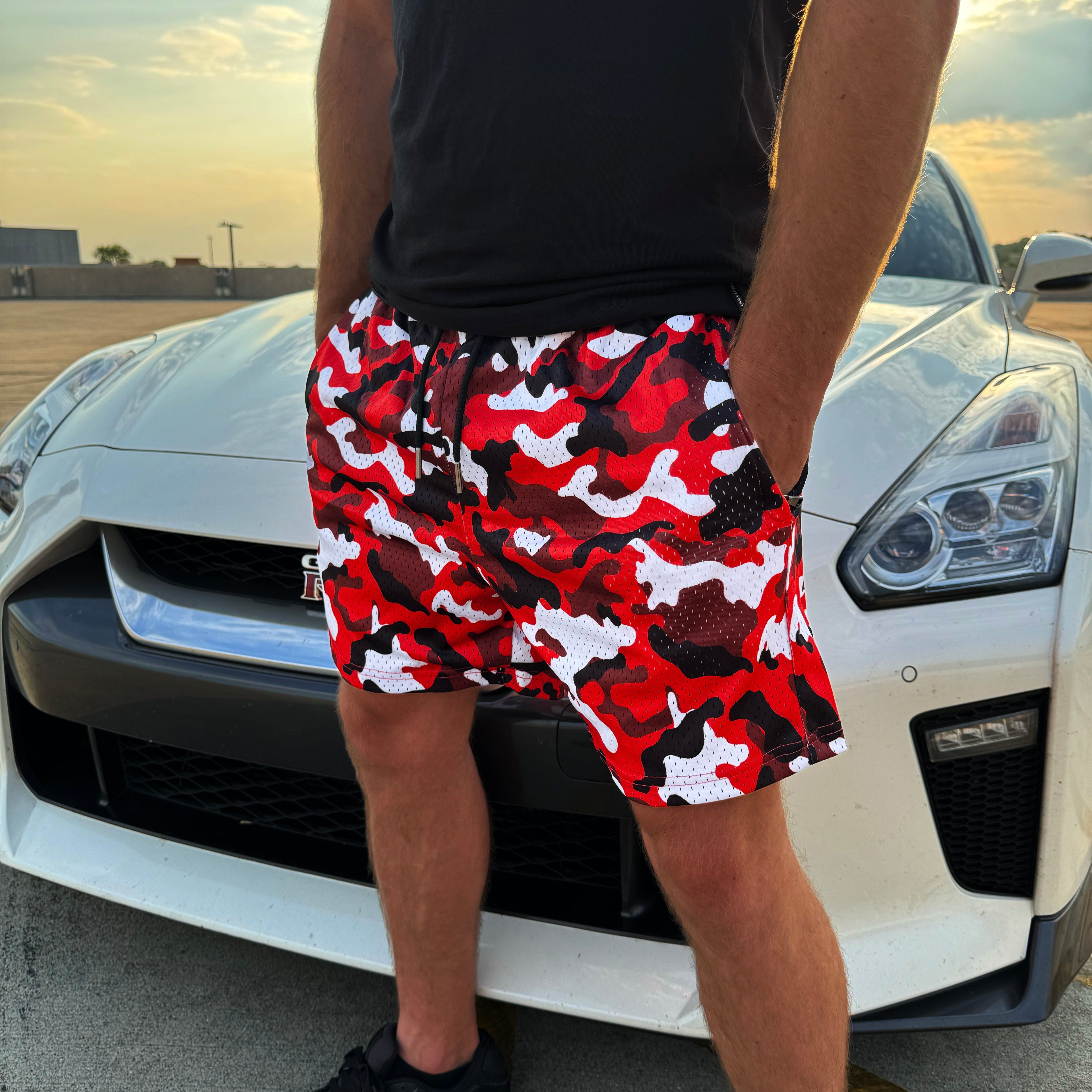 Red Camo - Essential Mesh short