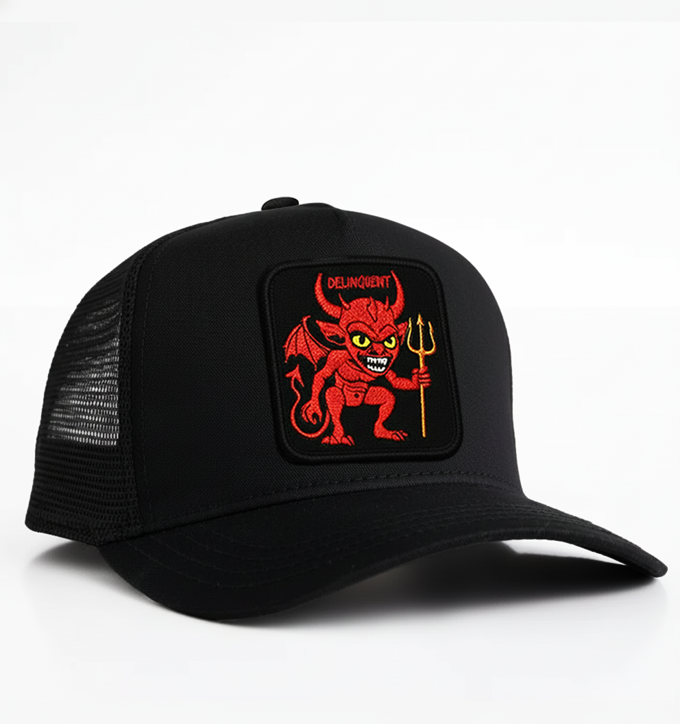 Little Devil "Delinquent" Trucker Hat (Black)