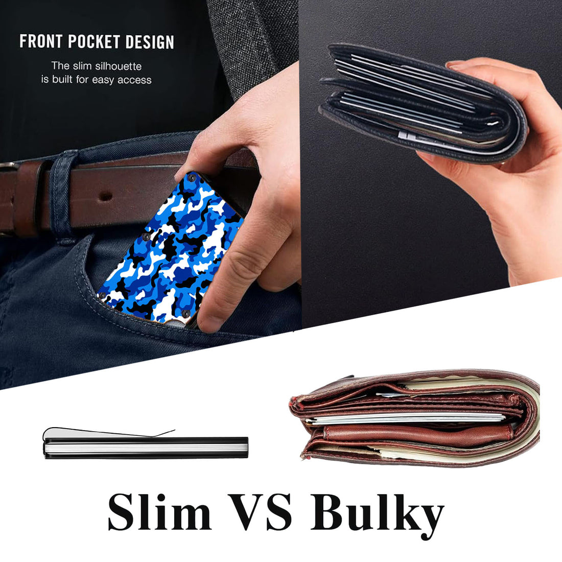 Blue Camo - Graphic Minimalist Wallet