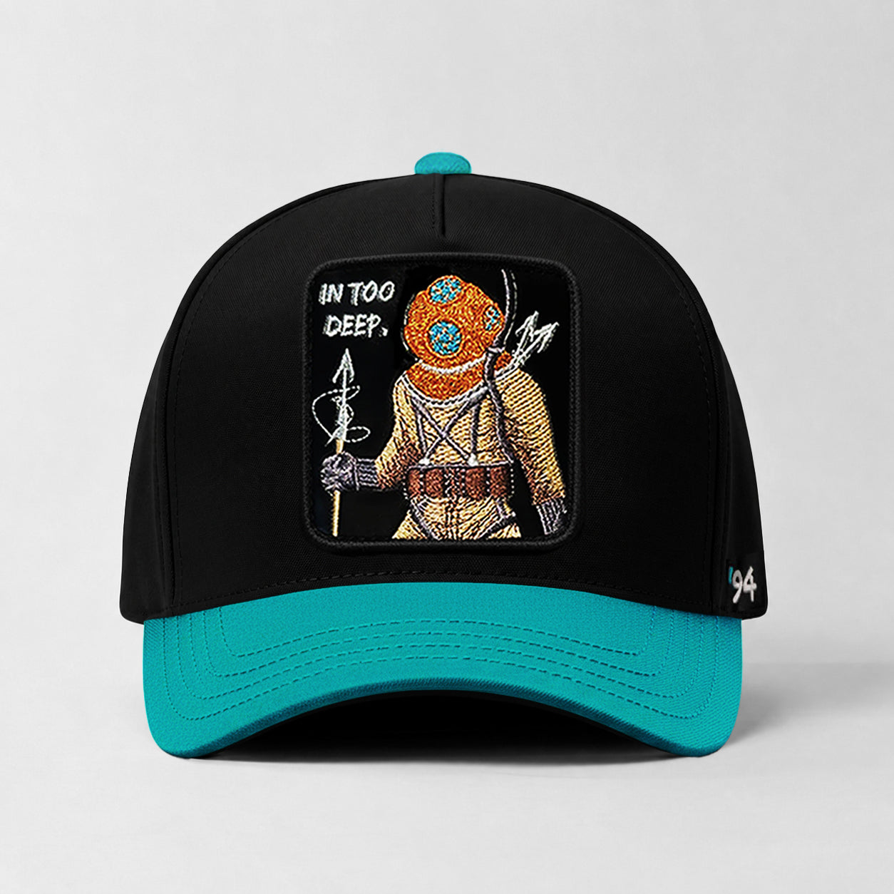 Deep Sea Diver "In Too Deep" Snapback Hat (Black/Turquoise)