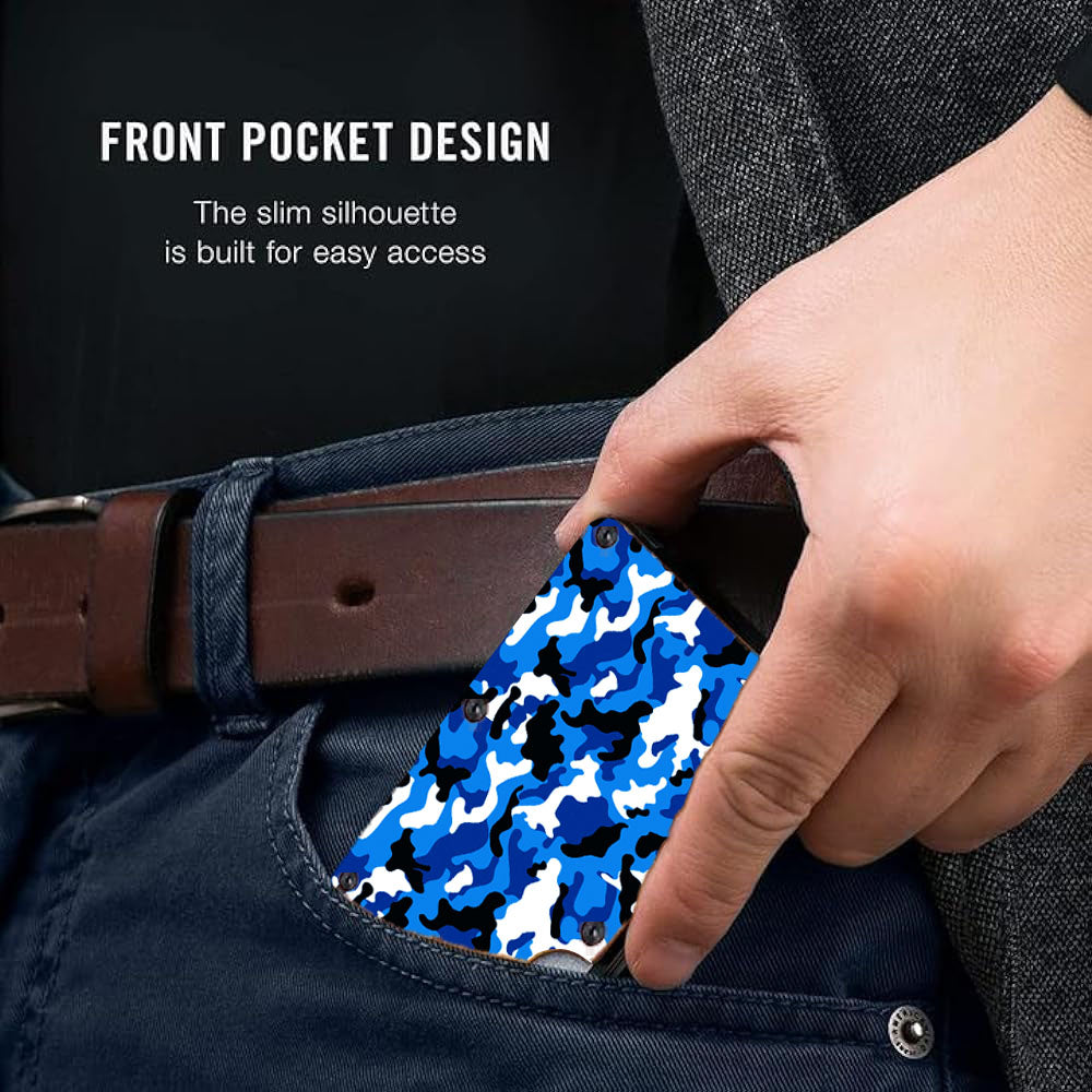 Blue Camo - Graphic Minimalist Wallet