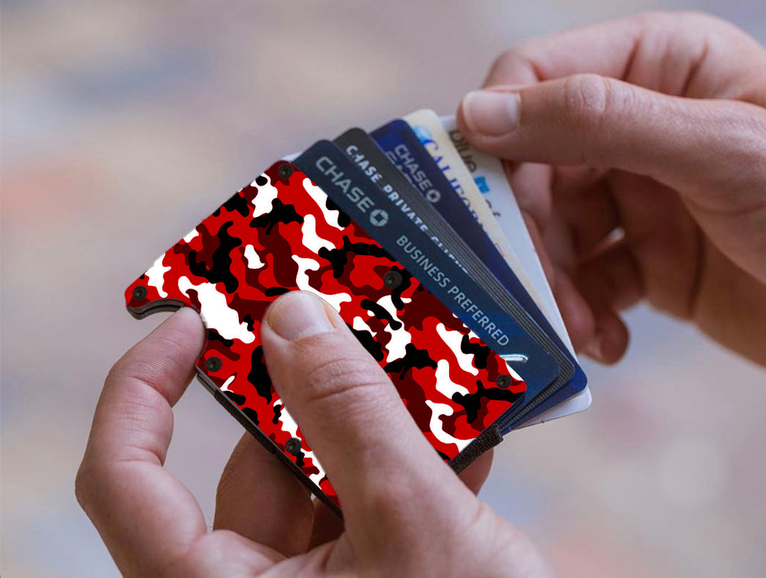 Red Camo - Graphic Minimalist Wallet