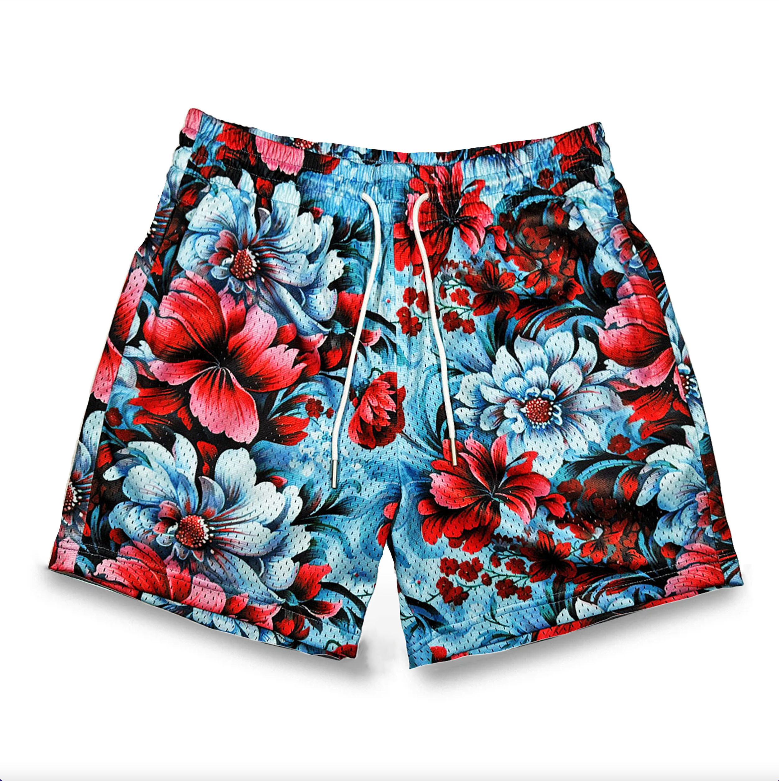 Neon Floral Print  - Essential Mesh short