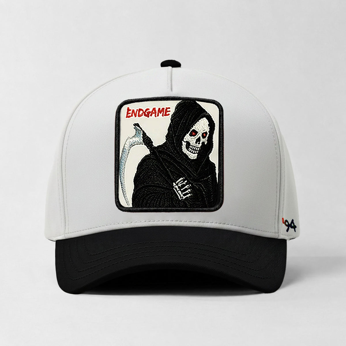 Grim Reaper "Endgame" Snapback Hat (White/Black)