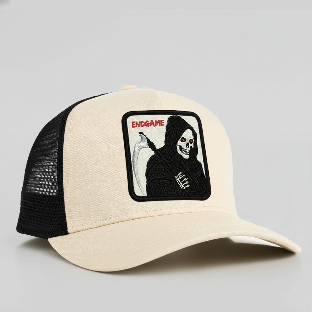 Grim Reaper - "Endgame" Trucker Hat (Cream)
