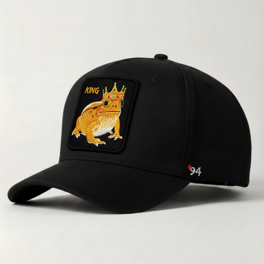 Frog "King" Snapback Hat (Black)
