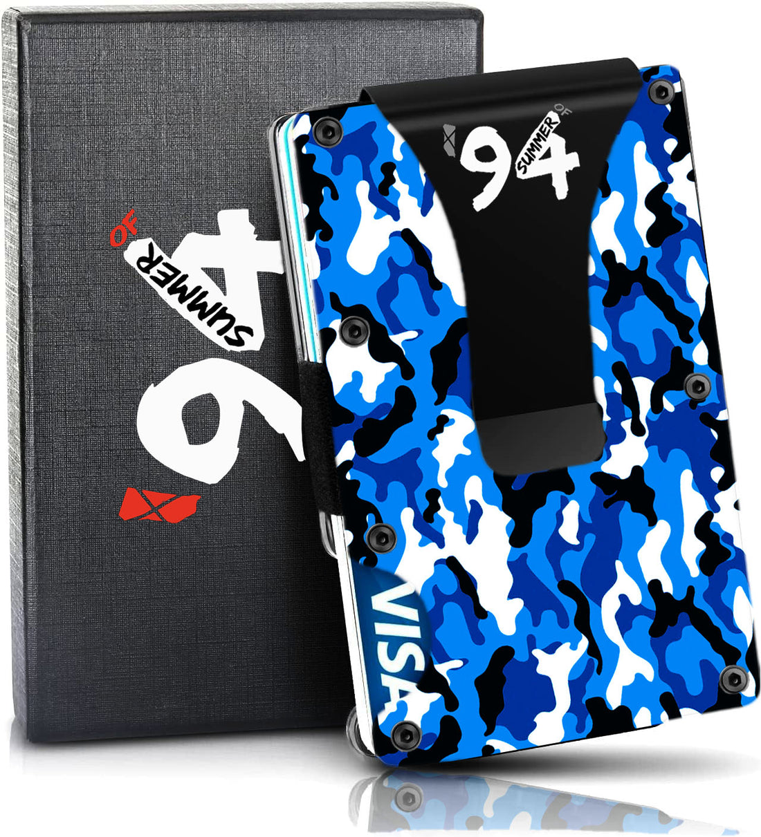 Blue Camo - Graphic Minimalist Wallet