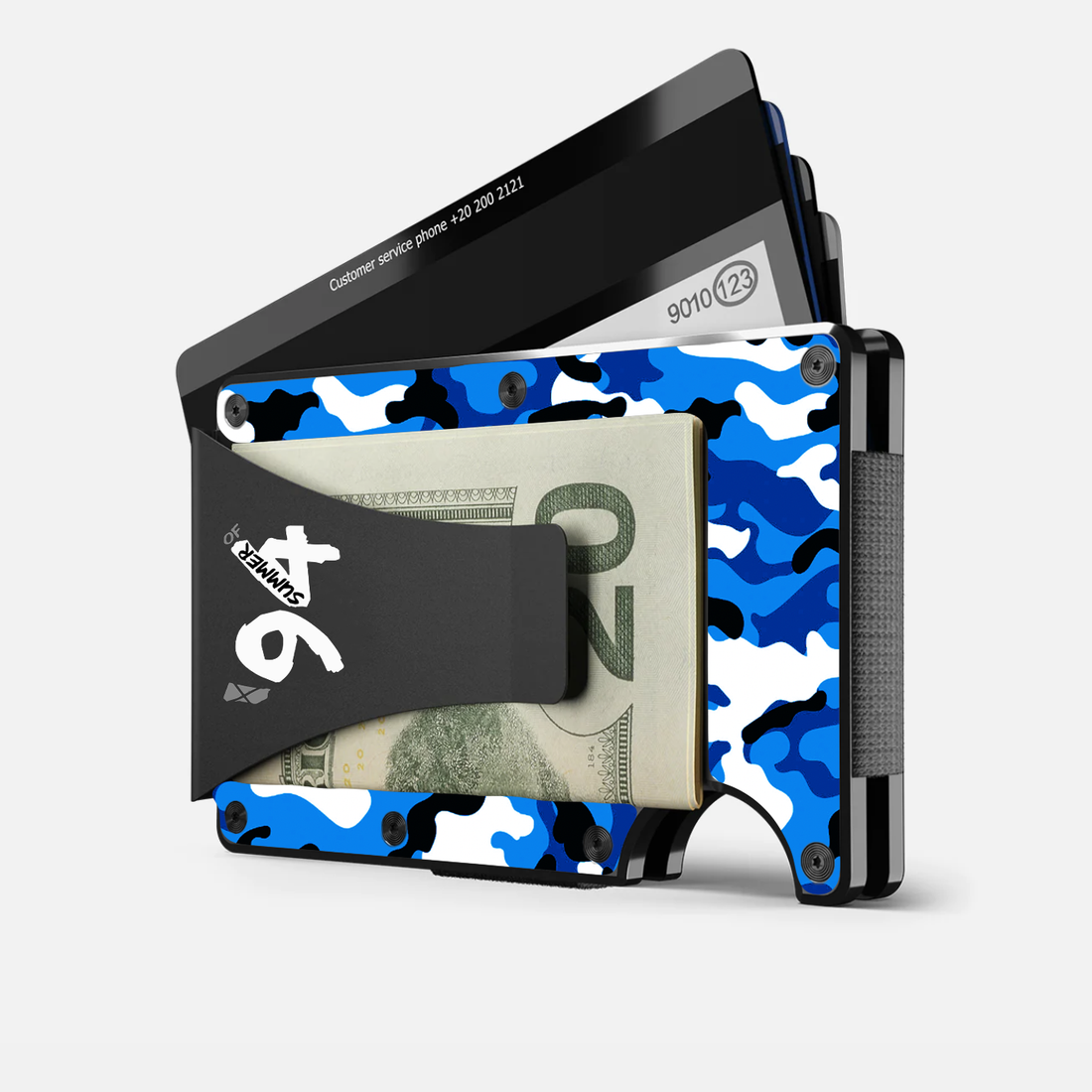 Blue Camo - Graphic Minimalist Wallet