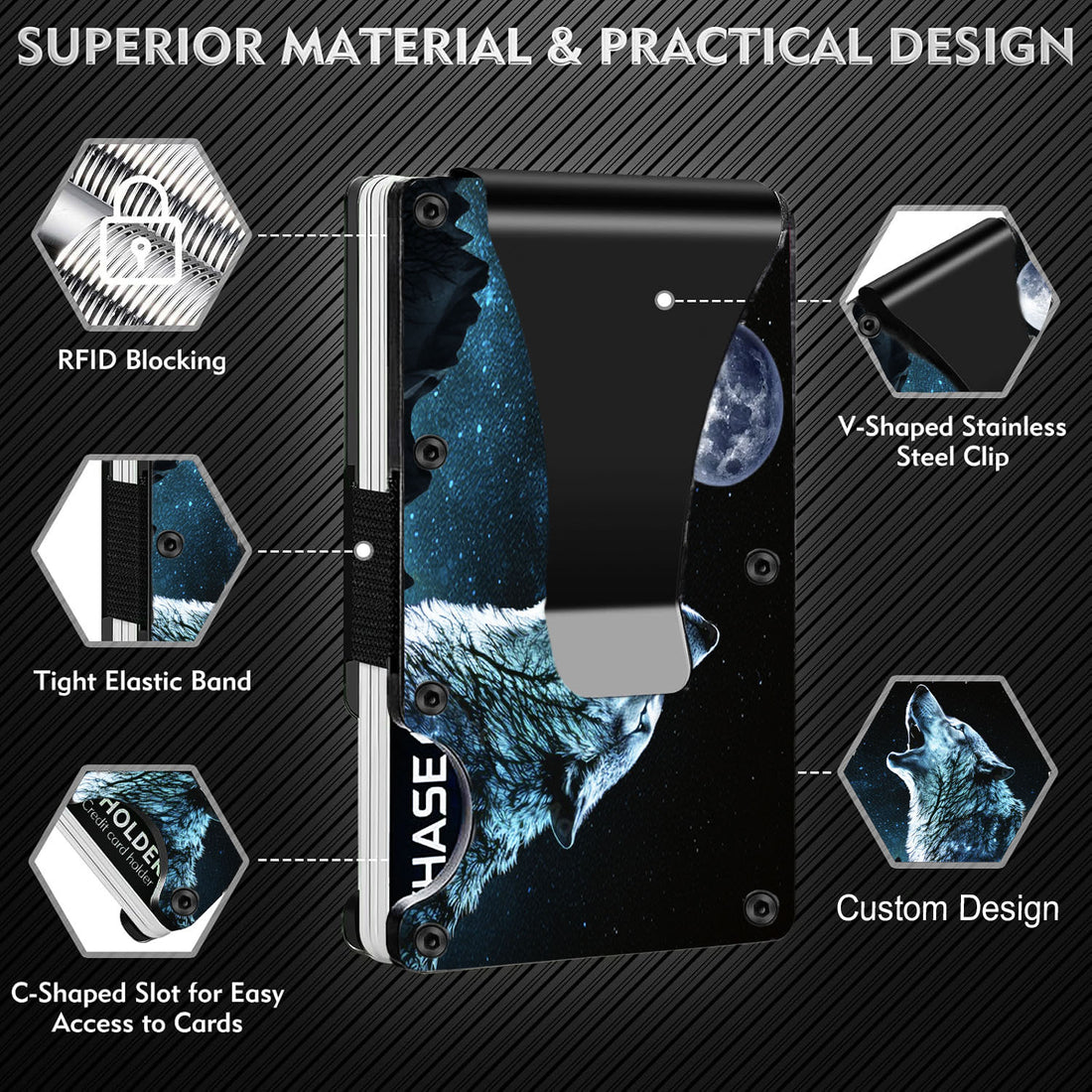 Lone Wolf - Graphic Minimalist Wallet