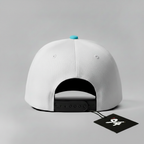 White Wolf "Alpha" Snapback Hat (White/Ice Blue)