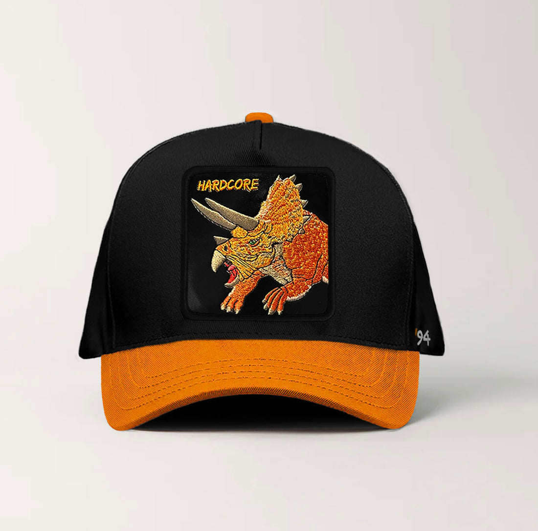 Triceratops "Hardcore" Snapback Black/Orange