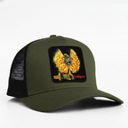 Dilophosaurus - "Instigator" Trucker Hat (Olive Green)