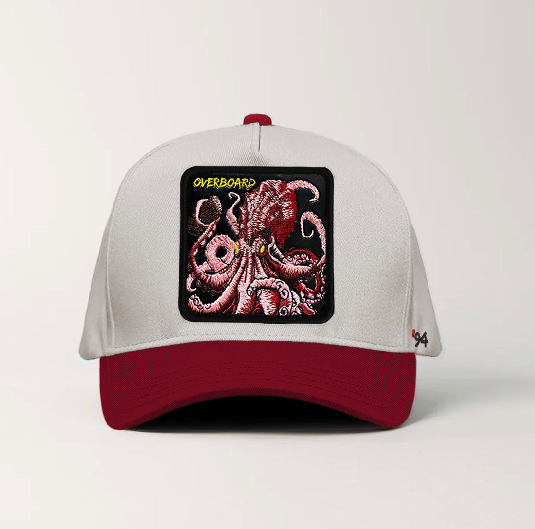 Kraken "Overboard" Snapback White/Burgundy