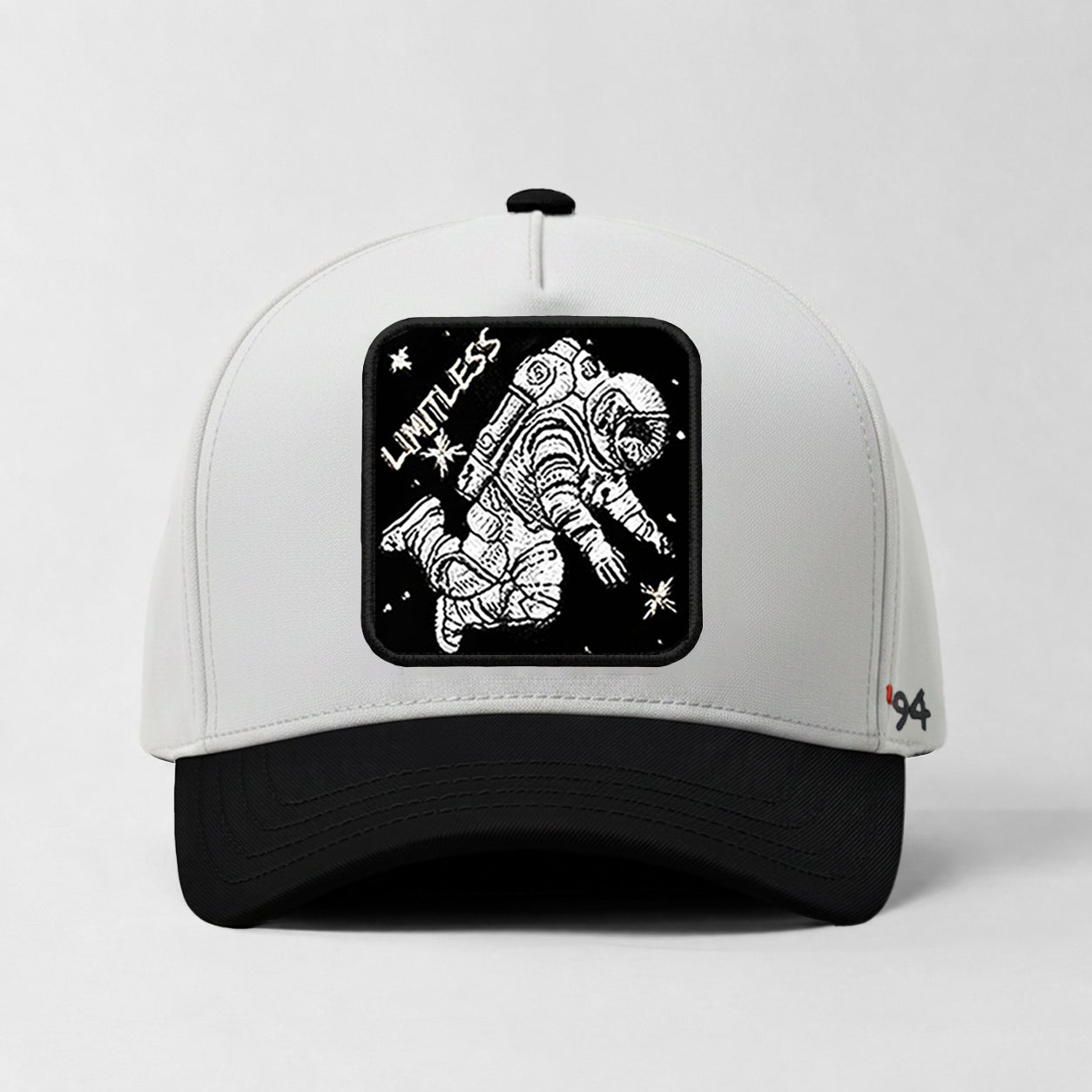 Astronaut "Limitless" Snapback Hat (White/Black)
