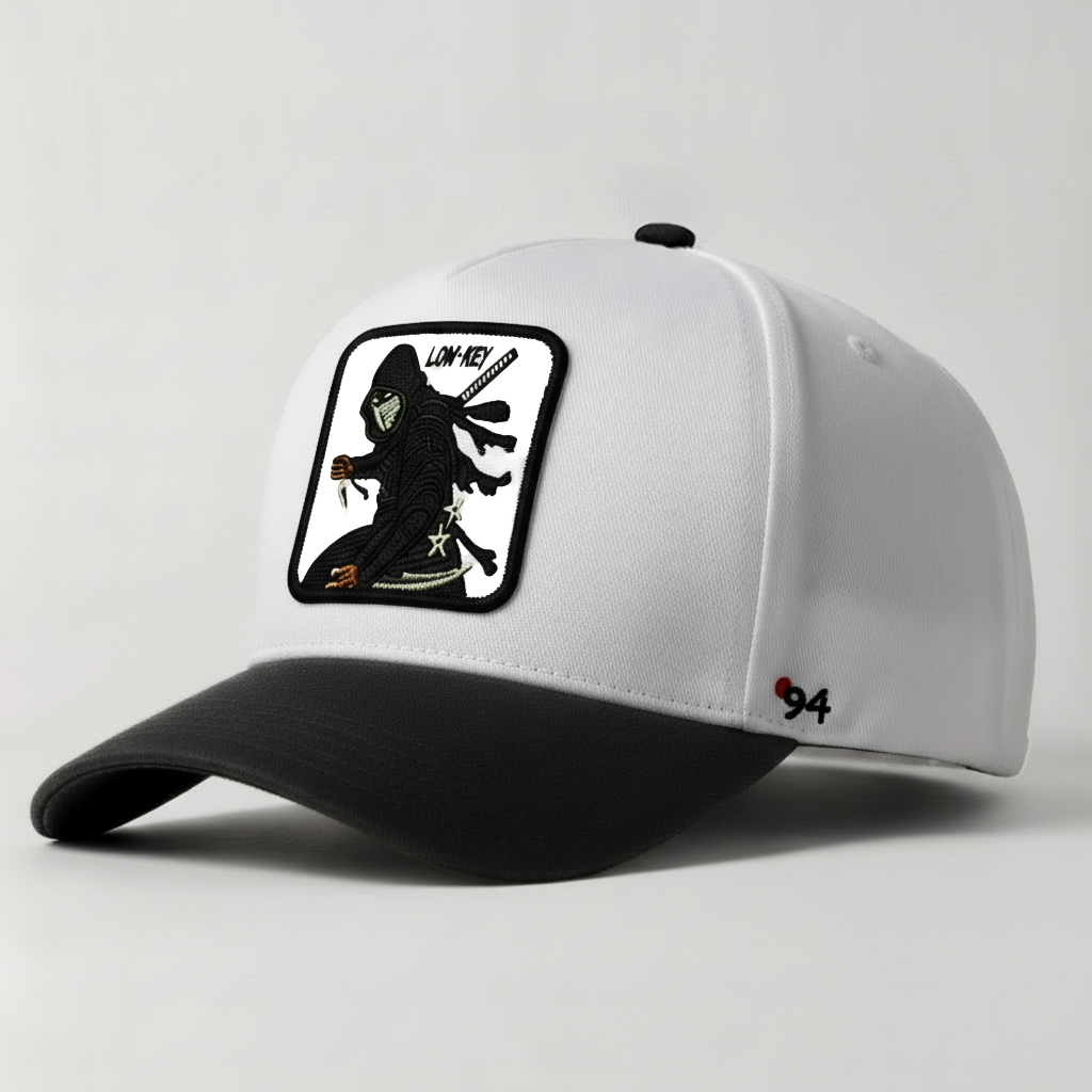 Ninja "Low-Key" Snapback Hat (White/Black)