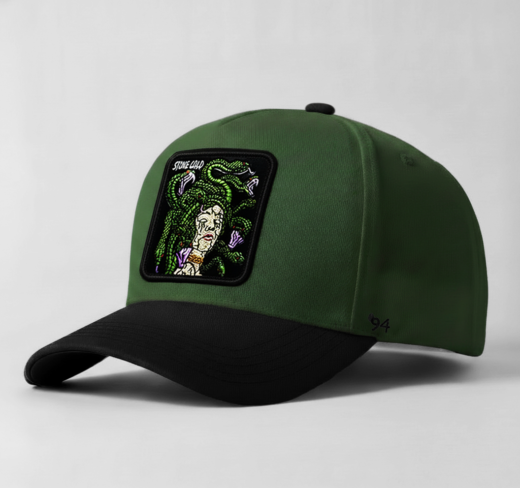 Medusa "Stone Cold" Snapback Hat (Army Green/Black)