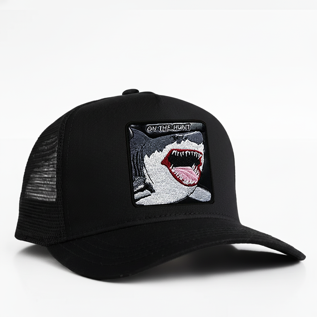 Megaladon "on the hunt" Trucker Hat (Black)