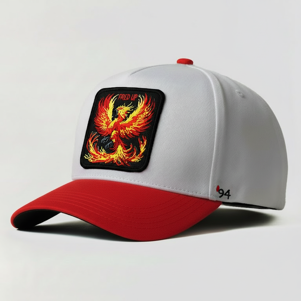 Phoenix "Fired Up" Snapback Hat (white/red)