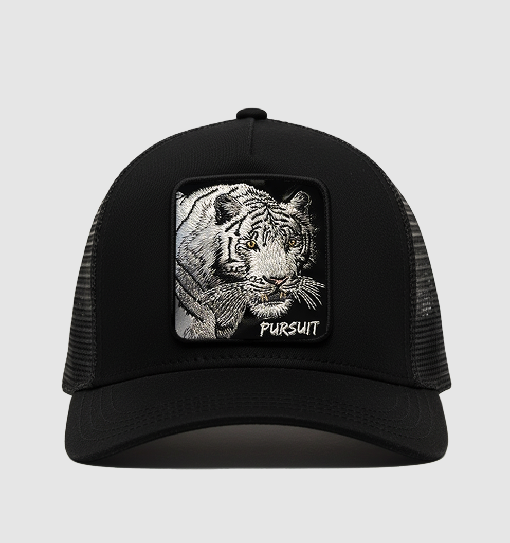 White Tiger - "Pursuit" Trucker Hat (Black)
