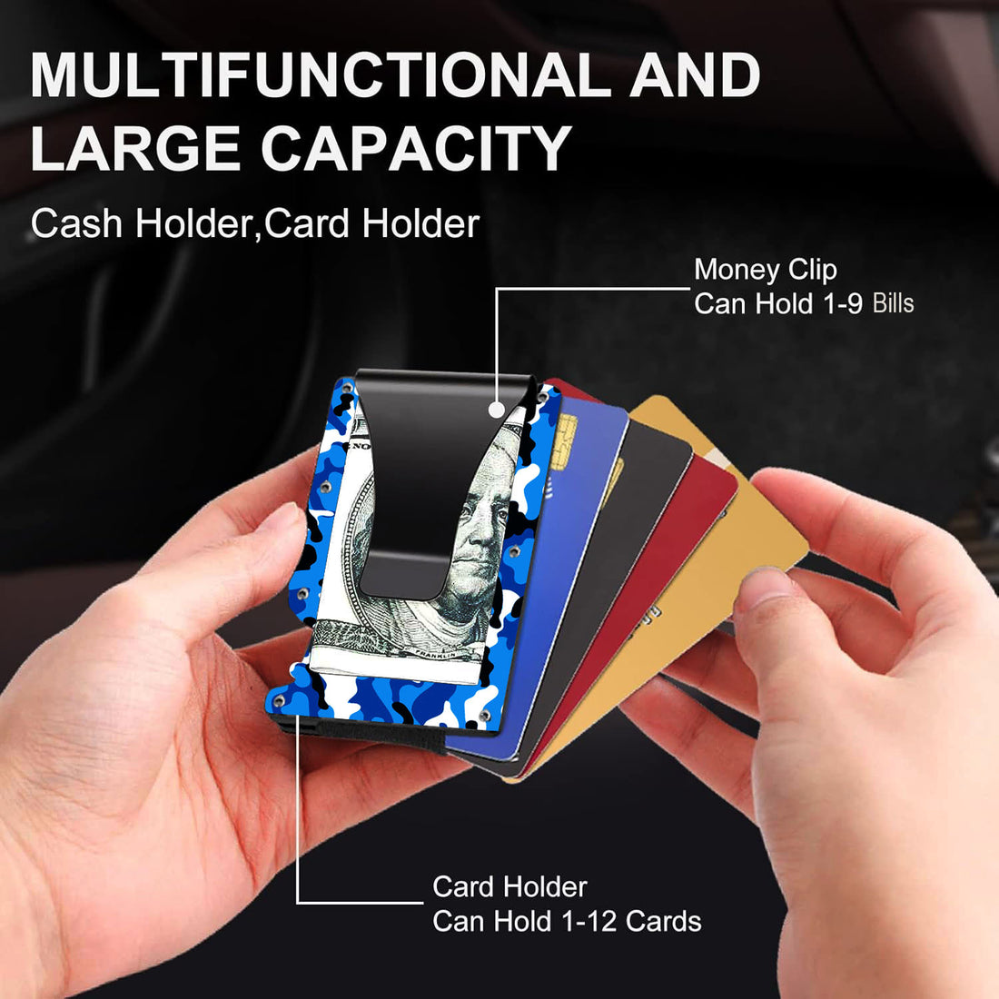 Blue Camo - Graphic Minimalist Wallet