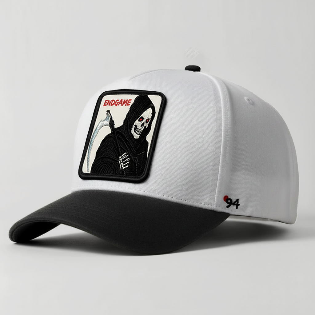 Grim Reaper "Endgame" Snapback Hat (White/Black)