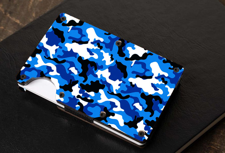 Blue Camo - Graphic Minimalist Wallet