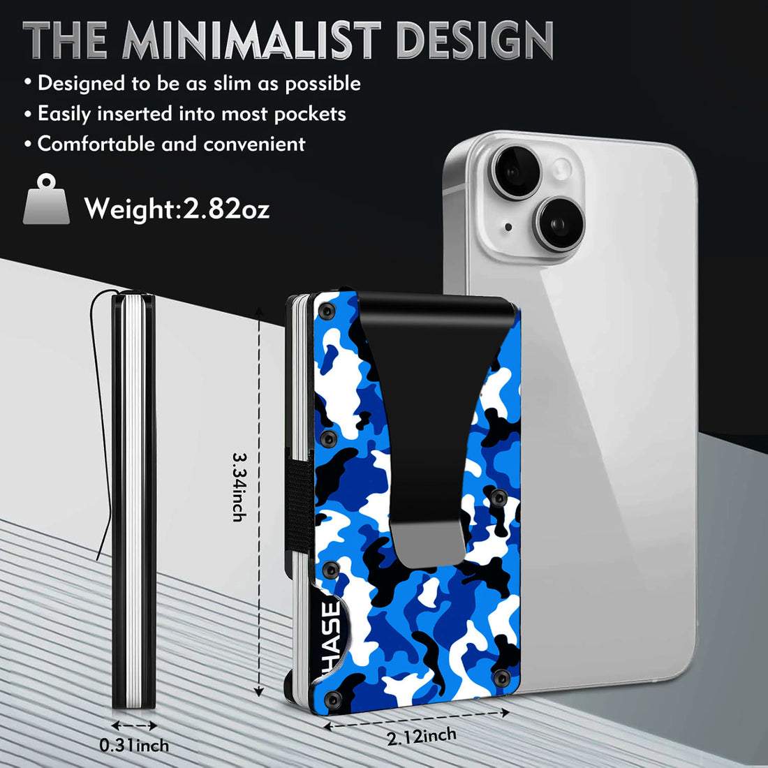 Blue Camo - Graphic Minimalist Wallet
