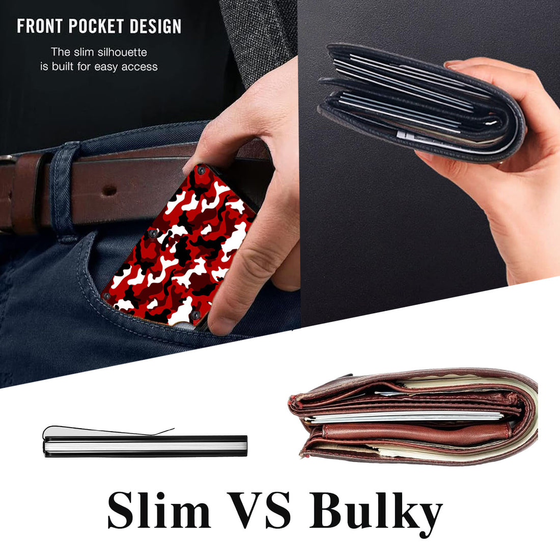 Red Camo - Graphic Minimalist Wallet
