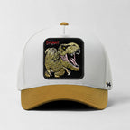 T-Rex "Tyrant" Snapback Hat (White/Camel)