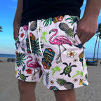 Neon Floral Print  - Essential Mesh short