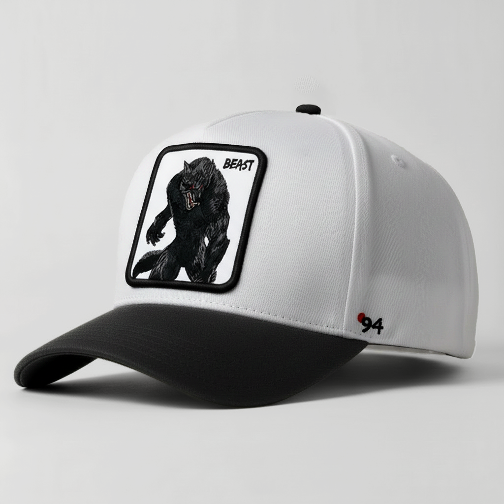 Werewolf "Beast" Snapback Hat (White/Black)
