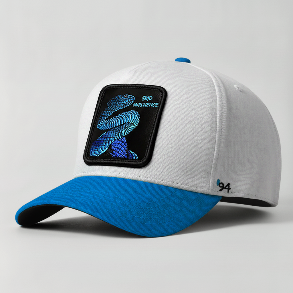 Pit Viper "Bad Influence" Snapback Hat (White/Blue)